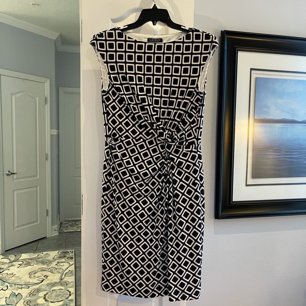 Black and white sheath dress